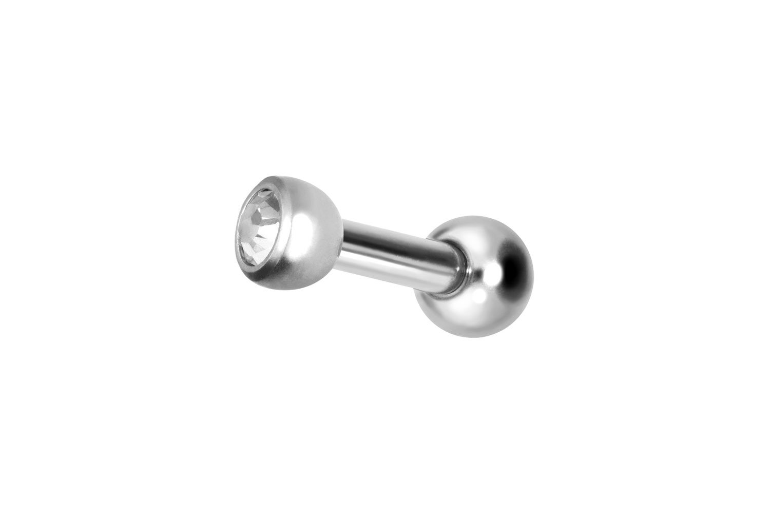 Titan Ohrpiercing mit Innengewinde KRISTALL